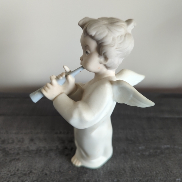 Lladro Angel Cherub With Flute Figurine 7" Marked Matte Finish - Picture 5 of 13